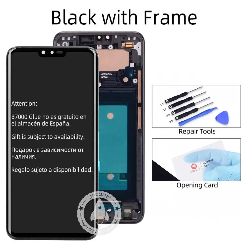 Black With Frame Дисплей для LG V40 ThinQ ЖК-экран кодирующий преобразователь сенсорного экрана в сборе запасные части для LG V40 с рамкой - Цвет: Black With Frame