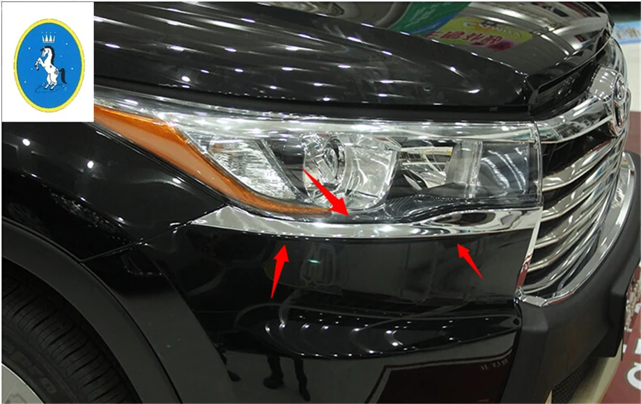 Yimaautotrim для Toyota Highlander Kluger ABS Авто аксессуары передний головной светильник лампа век брови крышка отделка