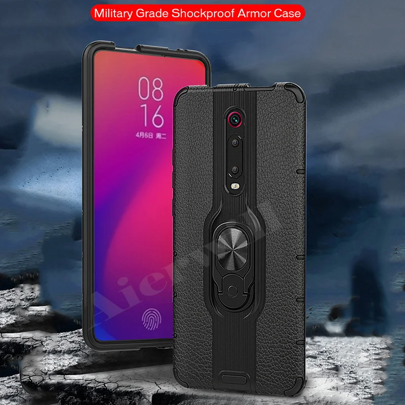 Автомобильный Магнитный чехол-держатель для Xiaomi Redmi Mi 9 T, чехол-бампер, противоударный чехол-подставка, автомобильный чехол для телефона с кольцом для Xiaomi Mi 9T Pro, чехол