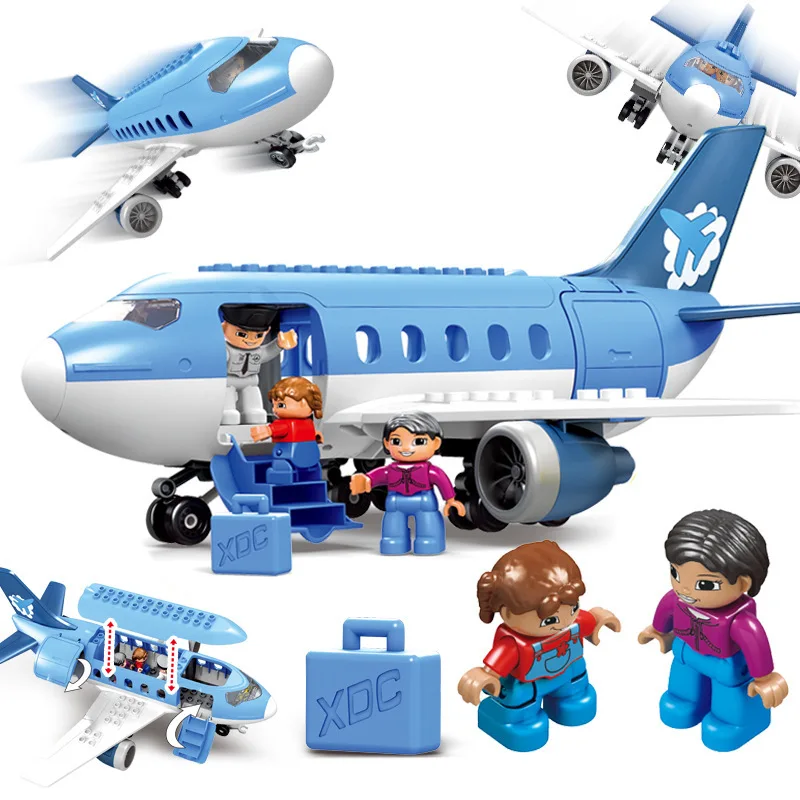 

Children'S Educational Assembled Building Blocks Toy-Compatible Large Particles Inserted Building Blocks Airplane Set Model