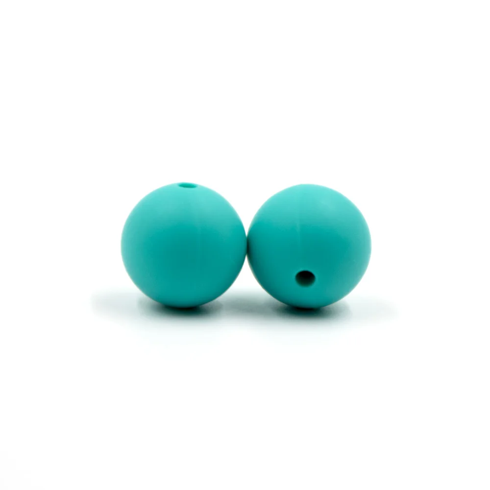 Turquoise 30 шт. силиконовые бусины 15 мм Perle Силиконовые Зубные Прорезыватели игрушки пищевая продукция для малышей Жевательная пустышка цепочка ожерелье из бисера - Цвет: Turquoise