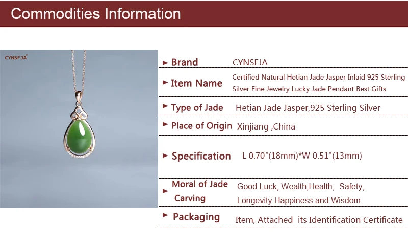 CYNSFJA Реал Certified(Hetian) нефрита Jade Jasper 925 пробы Серебряное кольцо ювелирные украшения зеленый нефритовый кулон высокое качество лучшие подарки