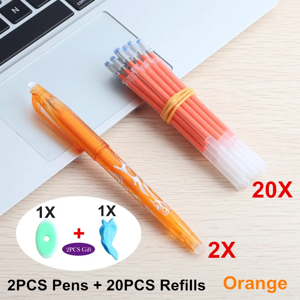 22PCS Orange Set 22 шт./компл. гелевая ручка популярные офисные стираемая ручка с заправляемым стержнем 0,5 мм штанга Magic гелевые ручки чернила смешивания для офиса школы канцелярский подарок; ручка - Цвет: 22PCS Orange Set