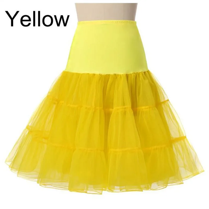 yellow Libre corta органза enagua de Хэллоуин crinolina boda enagua nupcial para vestidos de boda enaguas рокабилли пачка - Цвет: yellow