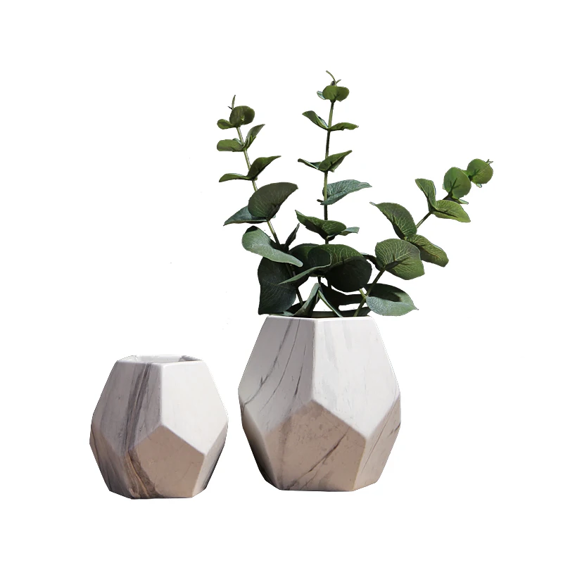 Ins Nordic Marbled Simple Ceramic Vase Living Room Dining Room Home Bedroom Flower Arrangement Dried Flower Vase