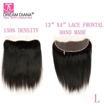 

DreamDiana Brazilian Straight 13x4 Lace Front Closure Hand Made Remy Human Hair Lace Frontal Closure Pre Plucked With Baby Hair