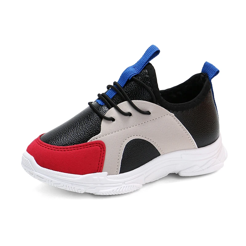 SP038Black Children Outdoor Cotton Shoes baby shoes Sport Winter Keep Warm Kids Boys Plush Thicken Sneakers Casual Shoe Girls SP038 - Цвет: SP038Black