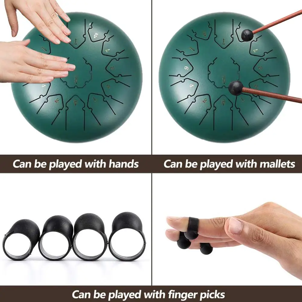 12 дюймов 13 нот Hangdrum Handpan стальной язык барабан с молотками музыкальная Книга сумка ударный инструмент для музыкальных терапевтов