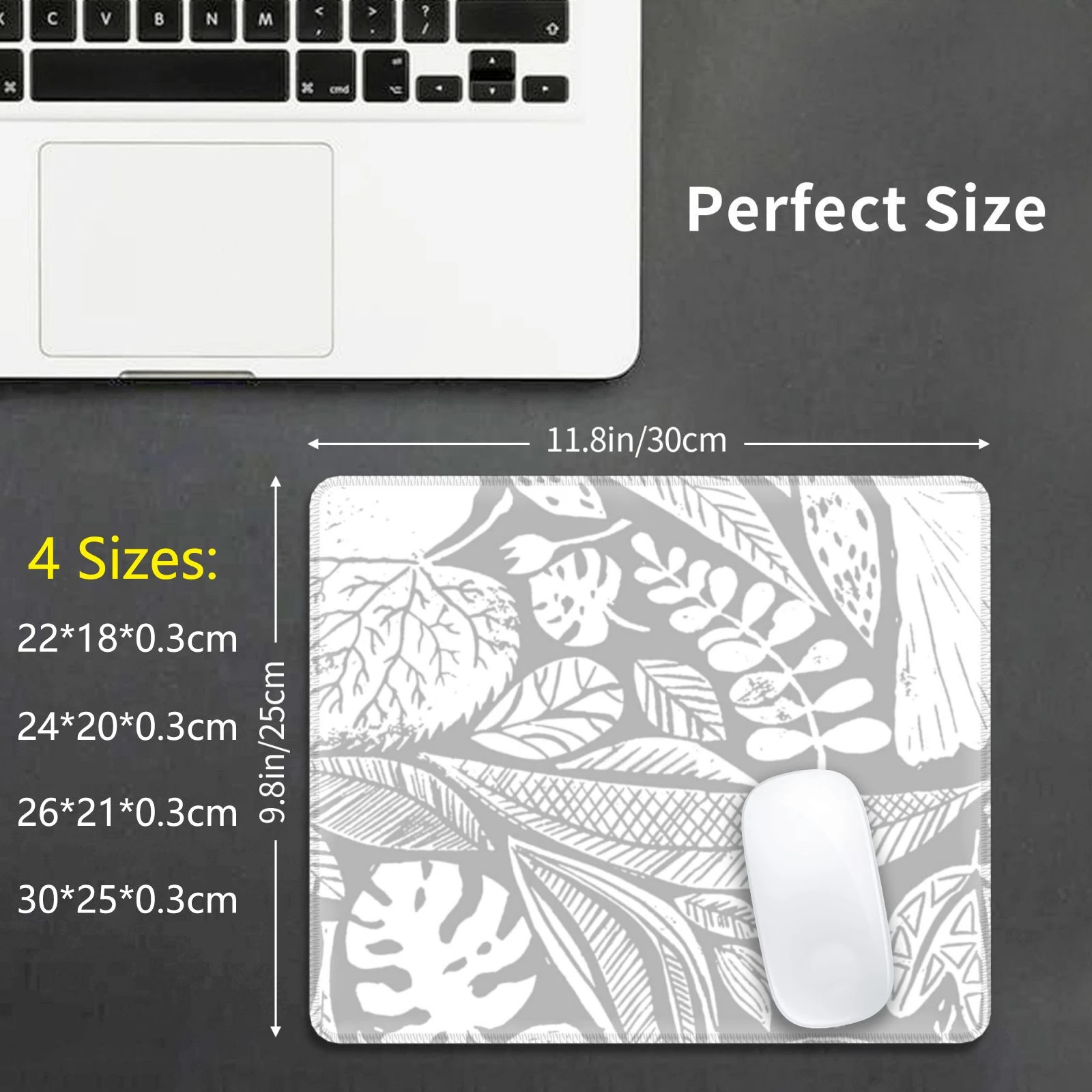 Modern Nature Mouse Pad Diy Print Linocut Lino Linoleum Hand Printed Block Handmade Unique Grey Mouse Pads Aliexpress