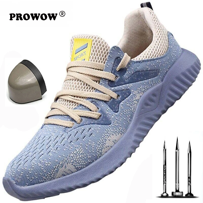 

Light beef tendon bottom safety shoes men breathable deodorant steel toe cap anti-piercing women's shoes soft bottom work shoes