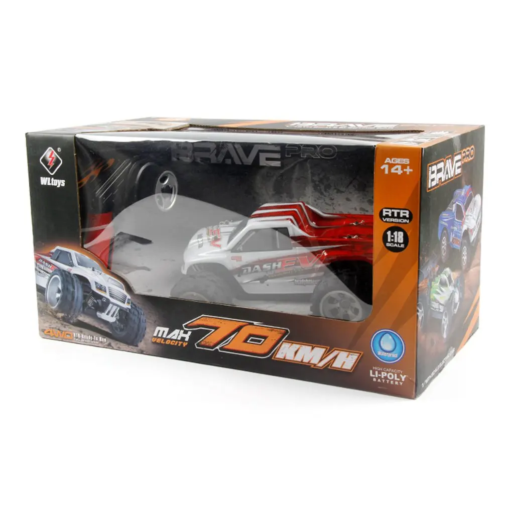 WLtoys A979 B 4WD 70 км/ч высокоскоростной монстр Трак 1:18 2 4G Радиоуправляемый Багги