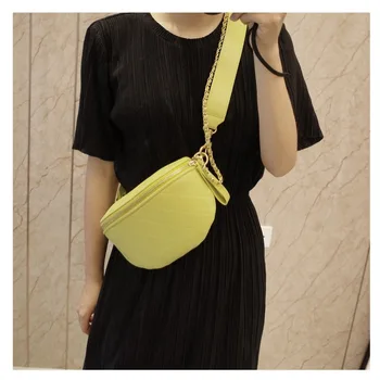 

New Fanny pack for women Genuine Leather Chest bag Fashion purse High quality Chain shoulder bag Multi-function Chic Waist bag