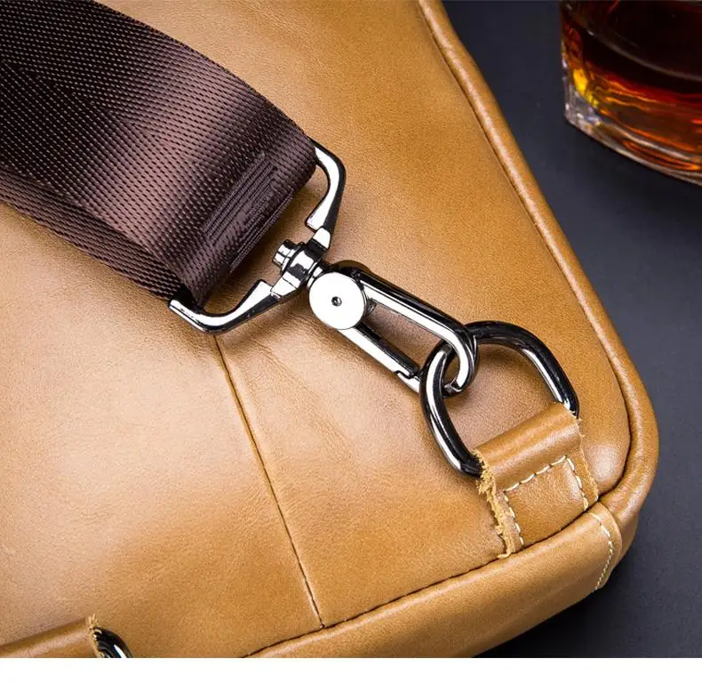 BULLCAPTAIN 2019Brand Genuine Leather Men Chest Bag Fashion Crossbody Bags for Men Small Causal Shoulder Bag Message Bags XB098