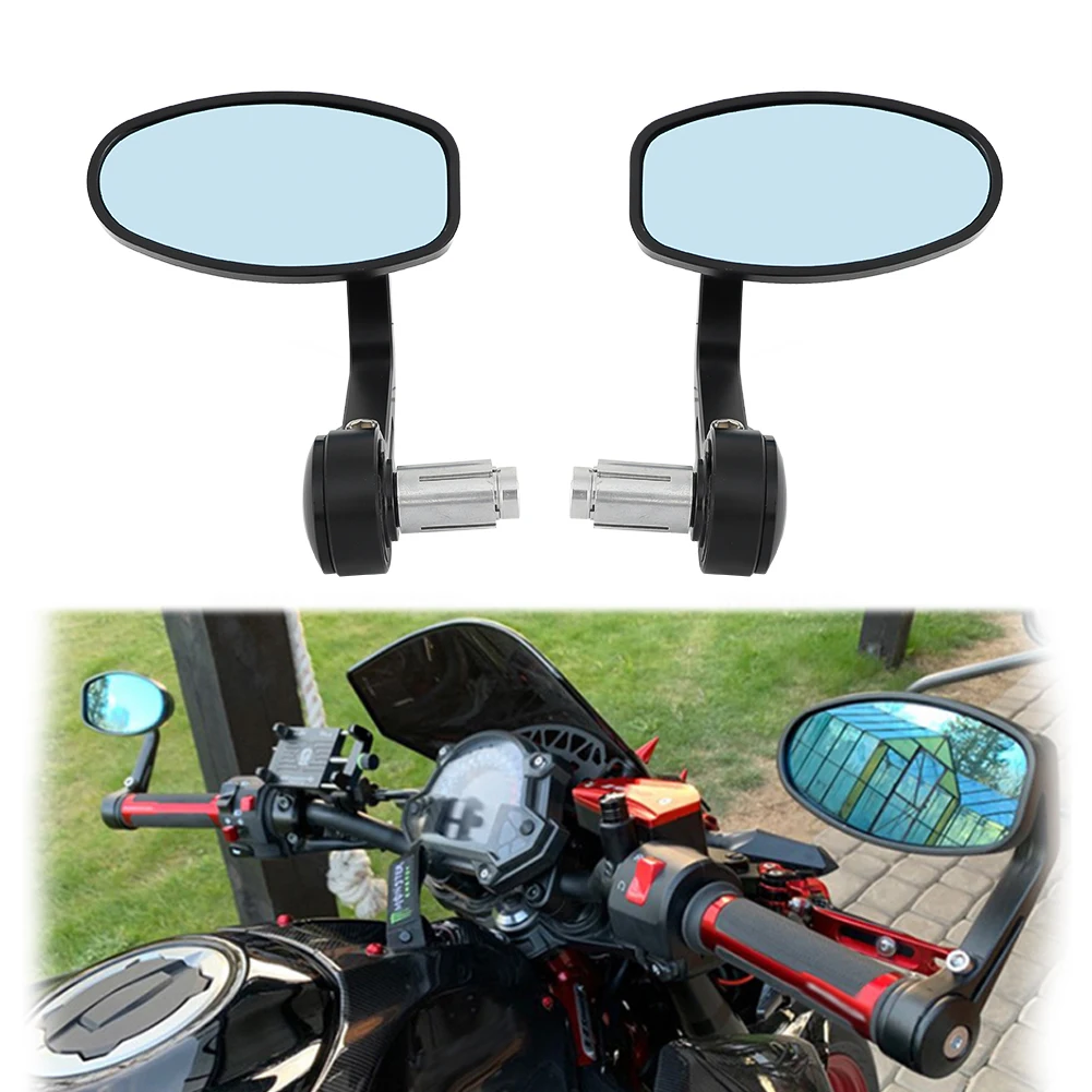 Motorcycle 7/8 22mm Bar End Hole Rearview Handlebar Mirror For Yamaha