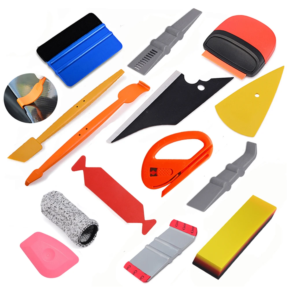 

FOSHIO Car Stickers Decals Styling Tool Kit Vinyl Wrap Magnet Stick Squeegee Scraper Window Tint Carbon Fiber Film Cut Aid Tool