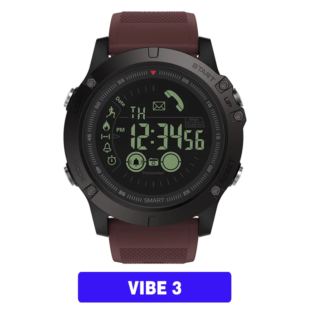 VIBE 3 Burgundy Новинка, Zeblaze VIBE 3, флагманские прочные Смарт-часы, 33 месяца, время ожидания, 24 часа, всепогодный мониторинг, Смарт-часы для IOS, Android - Цвет: VIBE 3 Burgundy