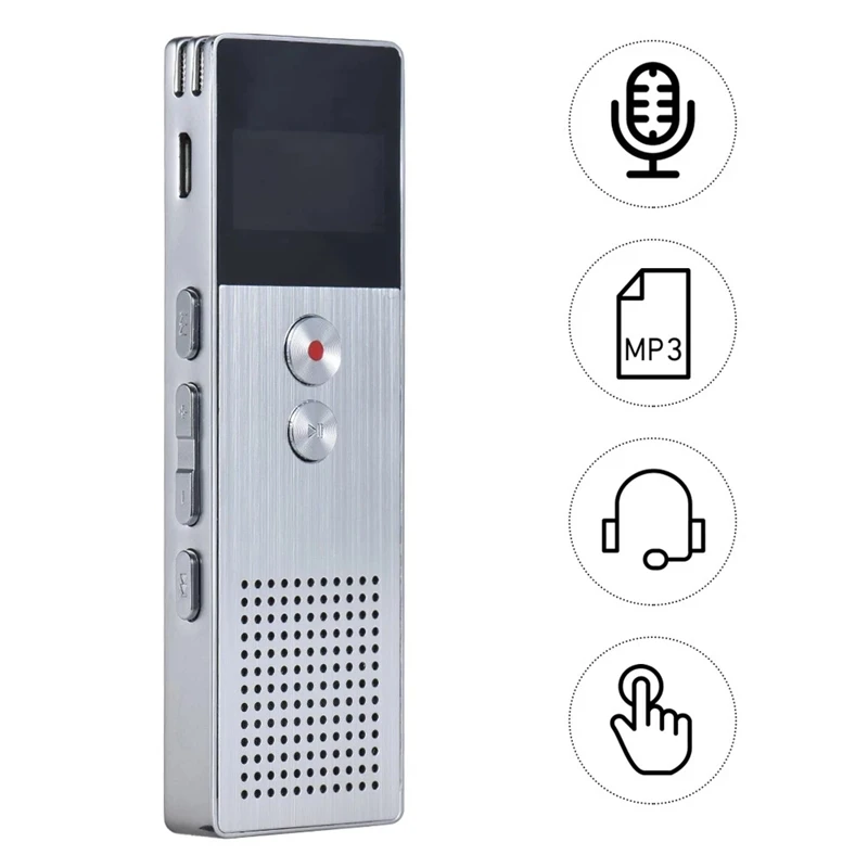 8Gb Digital Voice Recorder Dictaphone Mp3 Music Player Stereo Sound