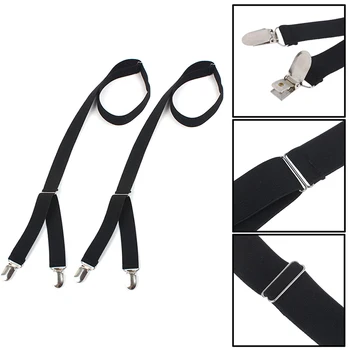 

1 Pair Men Shirt Stays Garter Straight Suspender Elastic Adjustable Metal Clips Suspenders Holder Male Business Shirt Holders