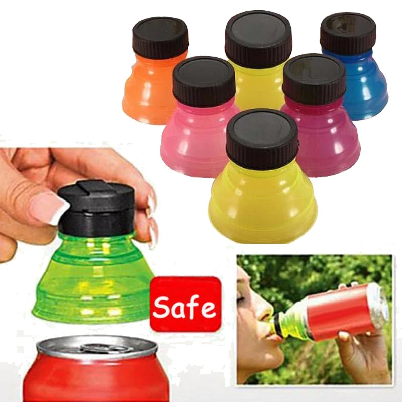 

6Pcs Reusable Bottle Snap On Tops Caps For Coke Pop Soda Drink Can Saver Lids Bottle cap Lid Protector Leak Proof Sealing Cover