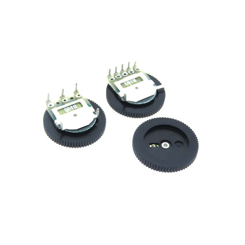 Volume Potentiometer 10PCS/LOT Single Double Dial Taper Volume Wheel Duplex Potentiometer 3Pin 5Pin 16*2MM B102 B103 B203 B503 B104 1K 2K 5K 10K 20K