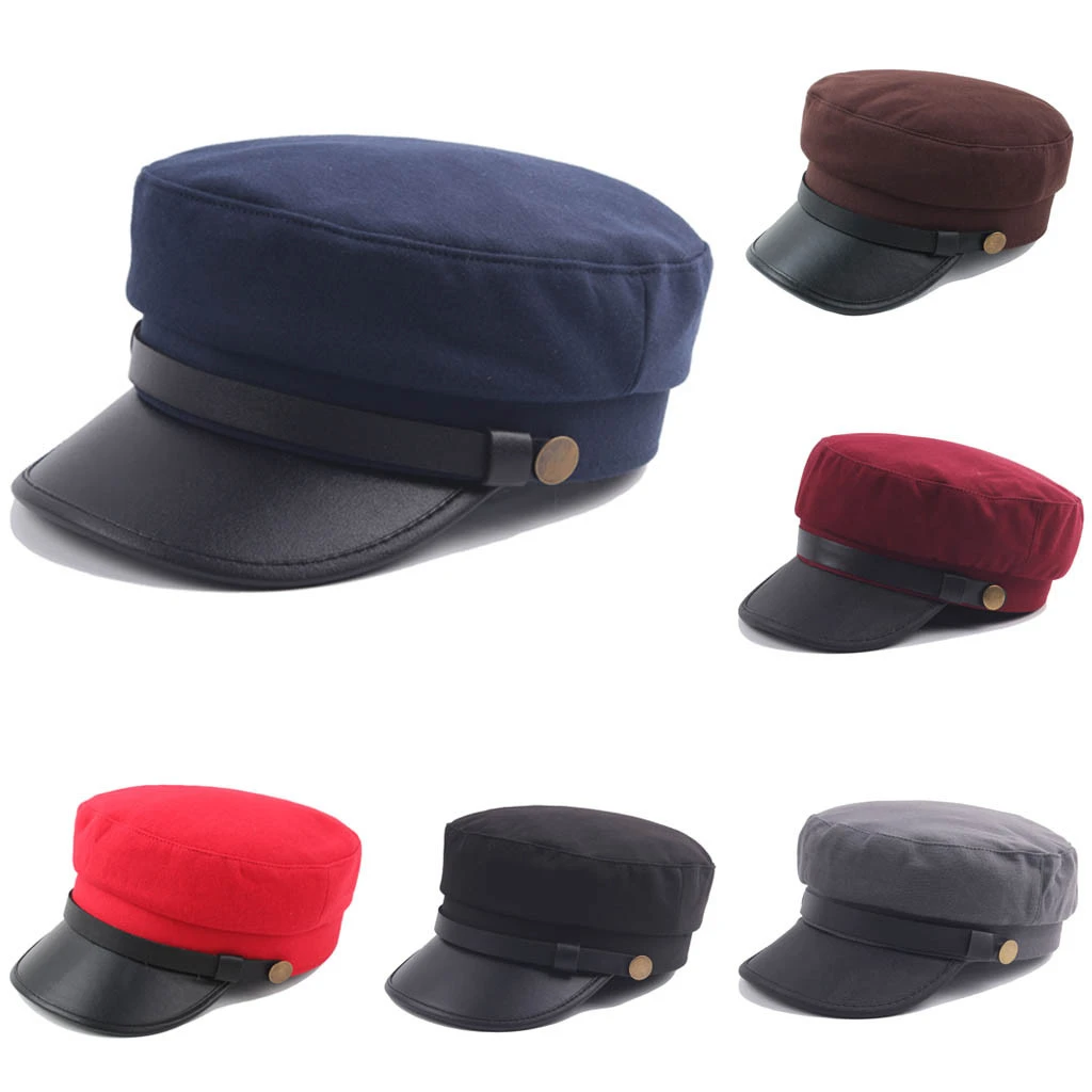 Sombrero de marinero boina estilo militar Retro Para hombre y mujer, gorra plana, cómoda, transpirable, Capitán|Sombreros militares para hombres| -