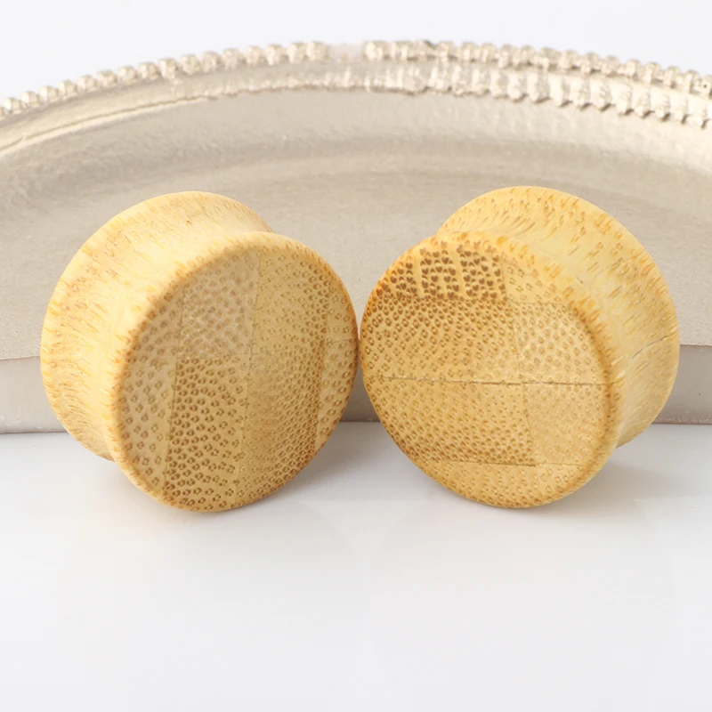 Bamboo Wood Plugs and Tunnels Shine Ear Gauges Earrings Stretchers Expander Piercing  Saddly Body Earrings Gauges Kit Wholesales