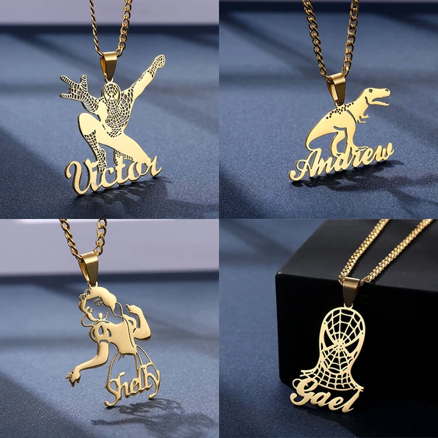 Personalized Gold Plated Acrylic American Football Necklace with Nameplate