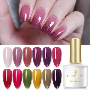 

BORN PRETTY 10ml/6ml Translucent Gel Nail Polish Soak Off UV LED Gel Natural Color Jelly UV Gel Polish Crystal Nail Art Design