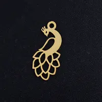 Lot de 10 breloques DIY en acier inoxydable, motifs paon, cygne, papillon, libellule, chat, pour bijoux et connecteurs de bracelet, vente en gros 2