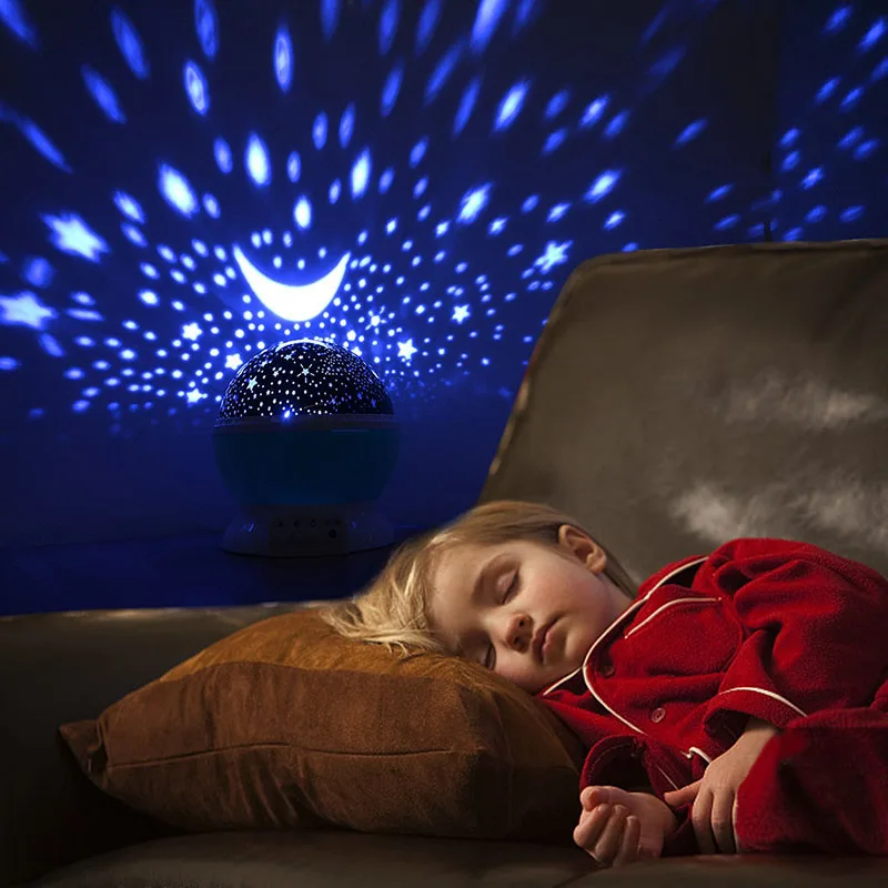 Best Gift Ideas Blue Newest Star/Ocean Rotating Ceiling Projector Night Light for Kids Baby Bedrooms 