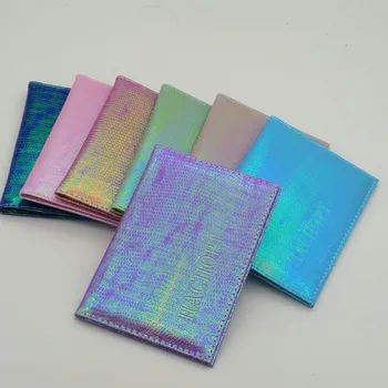 

Shiny Pu Leather Passport Cover for Women Travel Card Ticket Passport Holder Case Cute English Word Covers for Passport