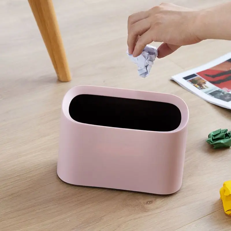 Novel Mini Waste Bin Desktop Garbage Basket Table Home Office Shaking Trash Can Desk Storage Box Dustbin Sundries Barrel Box