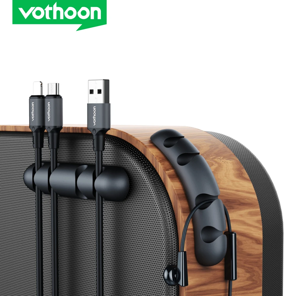 Новый органайзер для кабеля Vothoon силиконовый держатель USB гибкие зажимы