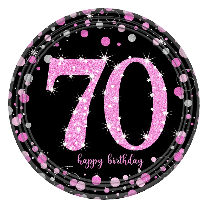 70st на день рождения День рождения тарелки салфетки скатерть 70st флажок на день рождения для родителей счастливыми 70-летняя День рождения расходные материалы