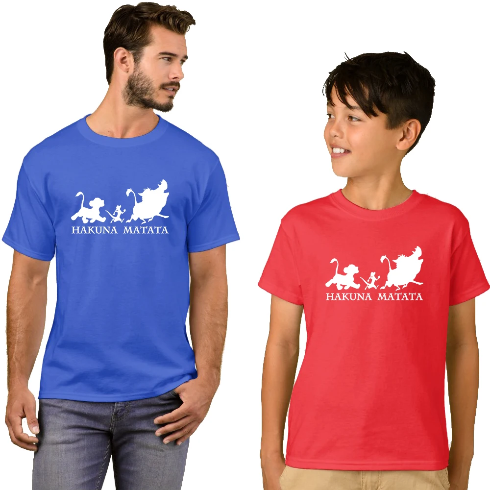 LYTLM Hakuna Matata/рубашка мужская одежда для мамы и сына футболка в стиле панк