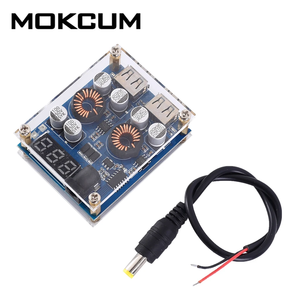 DC-DC Шаг вниз Питание модуль 5V 5A 2-х канальный USB QC2.0 3,0 SCP AFC светодиодный цифровой Дисплей понижающий преобразователь 2USB для умного дома