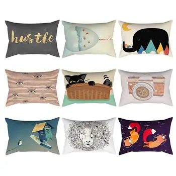 

30cm x 50cm Animal Elephant Pillow Case Unique Print WashableBed Waist Cushion Polyester Pillow Cover Cafe Office Car Home Decor