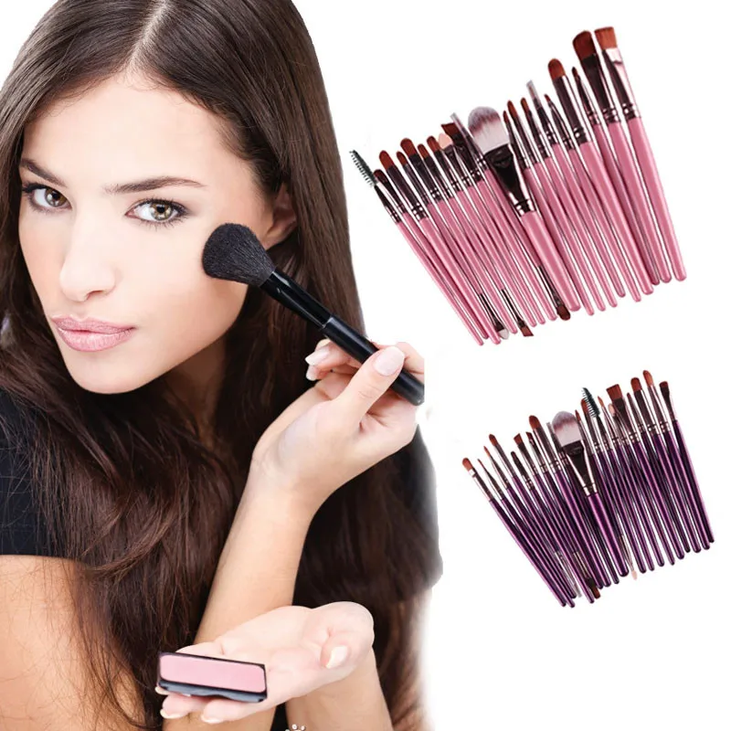 20 шт набор кистей для макияжа инструментов туалетных принадлежностей из шерсти