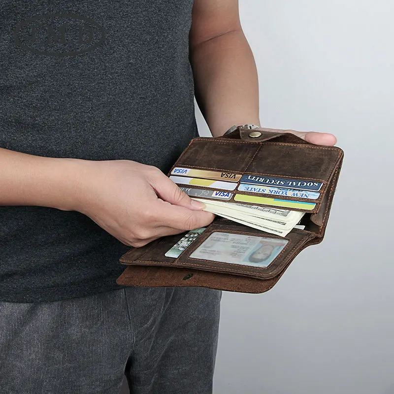 

J.M.D Summer Hot New Leather Retro Wallet Factory Outlet Wallet in the long section