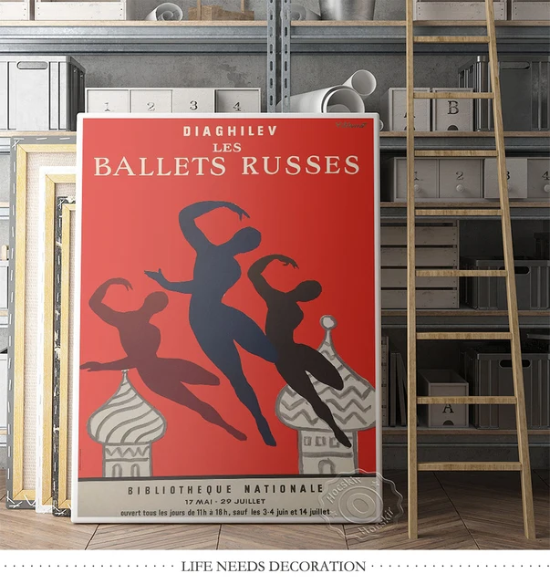 French Russian Ballet poster 1970s - Diaghilev Art Print for Sale