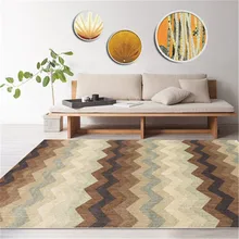 Geometric Pattern Bedroom Square Carpet Anti Slip Bohemian Style Area Rug Home Rug for Living Room CF