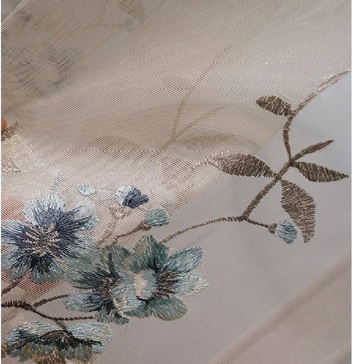 blue tulle Европейские роскошные шторы для окна шторы стили для гостиной элегантные шторы европейские шторы вышитые шторы - Цвет: blue tulle
