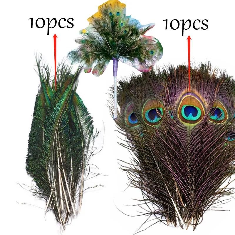 10 шт. павлиньи перья 10-12 дюймов вечерние свадебные украшения DIY 10 шт. павлиньи перья 12-15 дюймов рождественские аксессуары для дома - Цвет: Two kinds of feather
