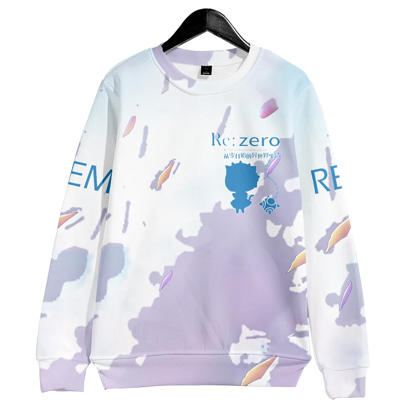 

Re:Life in a different world from zero 3D Print Sweatshirt Loose Outwear High Quality Round Collar Autumn Pullover Tops