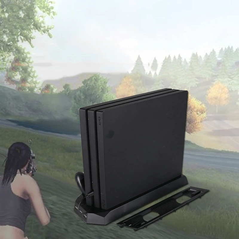 Вертикальная подставка для PS4 Slim/Pro с охлаждающим вентилятором, двойной геймпад зарядная станция с 3 портами usb-хаб