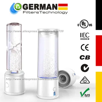 

300ml SPE/PEM Membrane Hydrogen Water Bottle Rechargable Ionized Water Generator Hydrogenated Water Bottle Removal O3 CL2