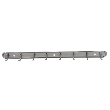 

8 Hooks Coat Towel Rack Hanger Silver Tone