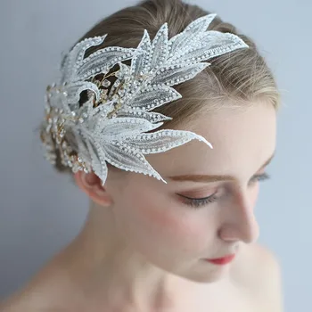 

Bridal Lace Hair Crown Accessories Party Women Headwear Flower Wedding Hair Jewelry Rhinestone Women Headpiece Ornament