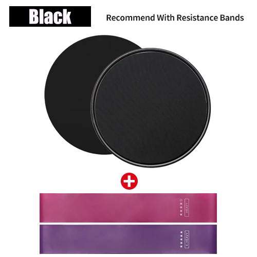Black and band Фитнес скользящие диски слайдер 2 шт. Упражнение подвижная пластина для йоги ноги брюшной тренировки двусторонний скольжение фитнес оборудование - Цвет: Black and band