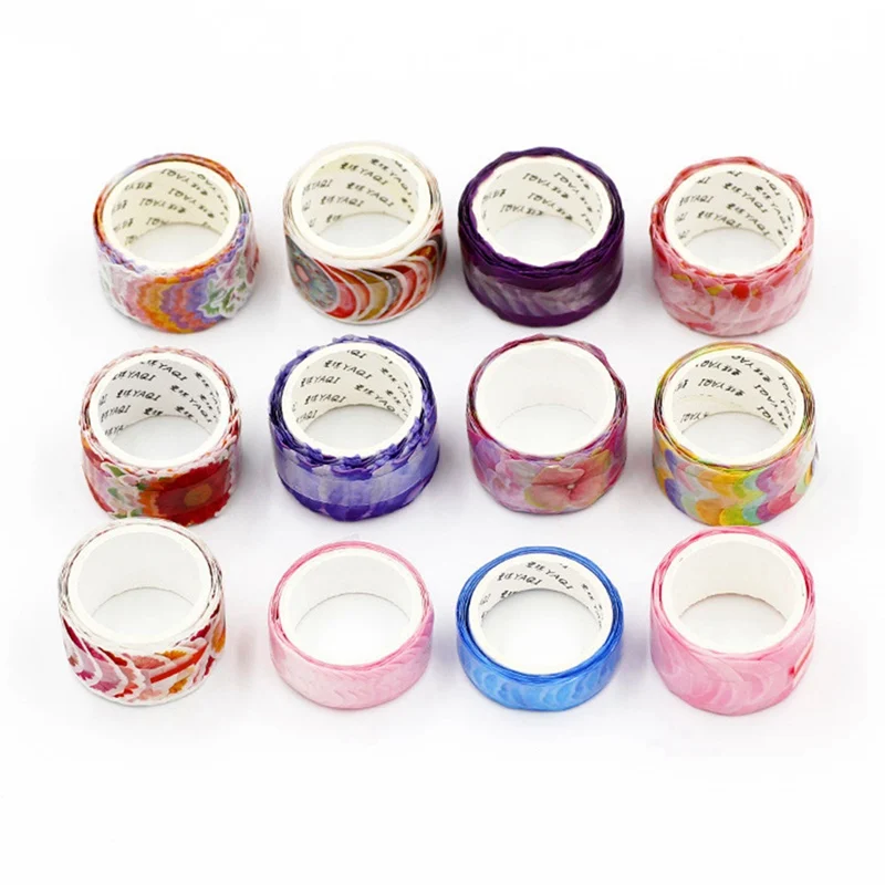 200PCS/Roll Flower Petals Washi Tape Decorative Masking Tape Fragrance Washi Tape Scrapbooking Diary Paper Stickers